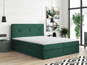 Kontinentálna manželská posteľ 180x200 LEYA - zelená + topper ZDARMA