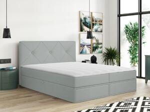 Kontinentálna manželská posteľ 160x200 LEYA - šedá + topper ZDARMA