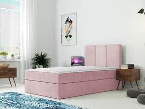 Kontinentálna detská posteľ 100x200 LOBO - ružová, pravé prevedenie + topper ZDARMA