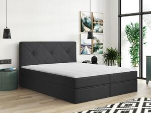 Kontinentálna manželská posteľ 140x200 LEYA - grafitová + topper ZDARMA