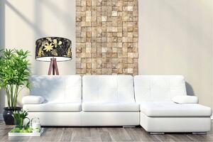 Podlahová lampa GOLD FLOWERS, 1x čierne textilné tienidlo s kvetinovým vzorom, (výber zo 4 farieb konštrukcie), (fi 40cm)