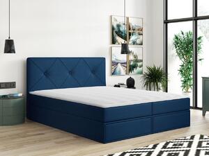 Kontinentálna manželská posteľ 160x200 LEYA - modrá + topper ZDARMA