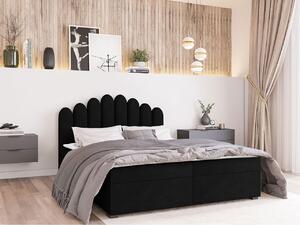 Hotelová manželská posteľ 160x200 LUCILA - čierna + topper ZDARMA
