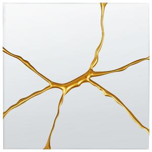 Nástenné zrkadlo zlaté 80 x 80 cm dekoratívne štvorcové na stenu moderný štýl bytové doplnky