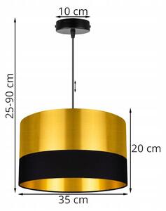 Závesné svietidlo Golden, 1x zlaté textilné tienidlo (výber z 2 farieb), (výber z 2 farieb konštrukcie), (fi 35cm)