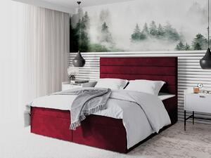 Boxspringová manželská posteľ 140x200 MANNIE 3 - červená + topper ZDARMA