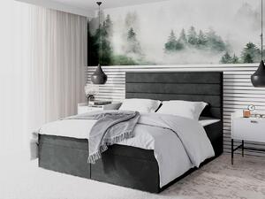 Boxspringová manželská posteľ 180x200 MANNIE 3 - šedá + topper ZDARMA