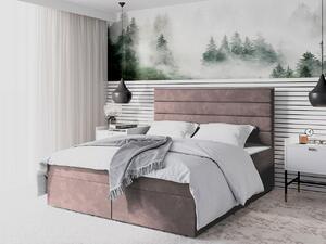 Boxspringová manželská posteľ 160x200 MANNIE 3 - ružová + topper ZDARMA