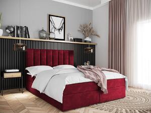 Hotelová manželská posteľ 140x200 MANNIE 2 - červená + topper ZDARMA