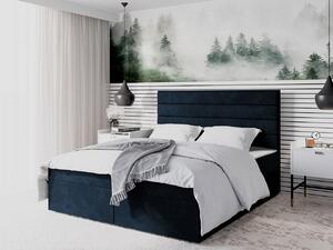 Boxspringová manželská posteľ 140x200 MANNIE 3 - modrá + topper ZDARMA
