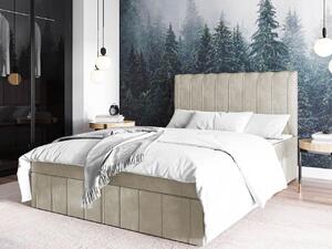 Kontinentálna dvojlôžková posteľ 160x200 MARCIAL - béžová + topper ZDARMA