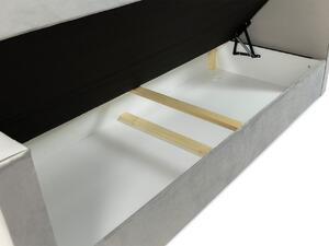 Boxspringová dvojlôžková posteľ 160x200 MARCELINO - šedá + topper ZDARMA