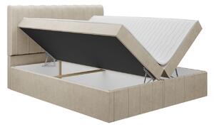 Kontinentálna dvojlôžková posteľ 140x200 MARCIAL - béžová + topper ZDARMA