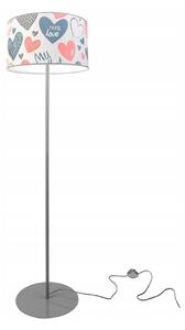 Detská stojacia lampa Heart, 1x biele textilné tienidlo so vzororm, (výber z 2 farieb konštrukcie), o, p