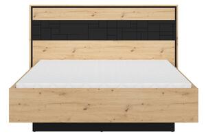 Manželská posteľ 160 cm BRW Pont LOZ/160 (s roštom) (dub artisan + čierna matná). Vlastná spoľahlivá doprava až k Vám domov. 1063045