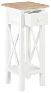 Príručný stolík, biely 27x27x65,5 cm, drevo