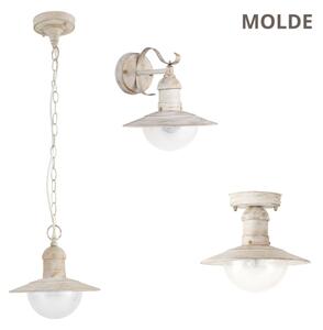 Brilagi - Vonkajšie nástenné svietidlo MOLDE 1xE27/60W/230V IP44 biela/patina