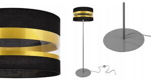 Stojacia lampa Intense Gold, 1x textilné tienidlo (výber zo 6 farieb), (výber z 3 farieb konštrukcie), (fi 35cm), o