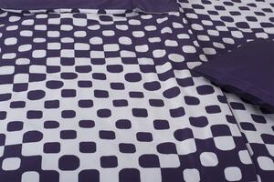 Glamonde luxusné obliečky Donato so štvorcovým vzorovaním na fialovom podklade. Môžu byť aj vaše! 140×200 cm