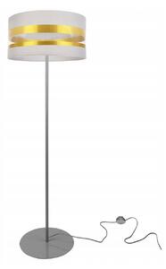 Podlahová lampa INTENSE GOLD, 1x textilné tienidlo (výber zo 6 farieb), (výber z 3 farieb konštrukcie), (fi 40cm), O