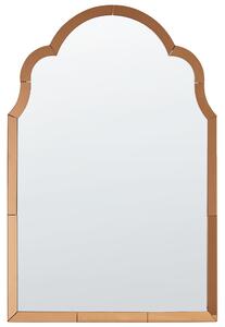 Nástenné zrkadlo medené sklo MDF 60 x 89 cm nepravidelný tvar závesné na stenu art deco štýl obývačka spálňa