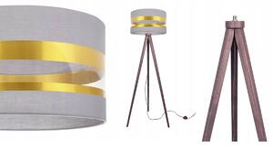 Stojacia lampa Intense gold, 1x textilné tienidlo (výber zo 6 farieb), (výber z 5 farieb konštrukcie), (fi 35cm)