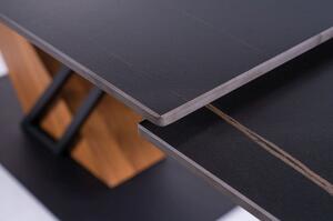 Dizajnový rozkladací stôl FARES - čierny / jaseň