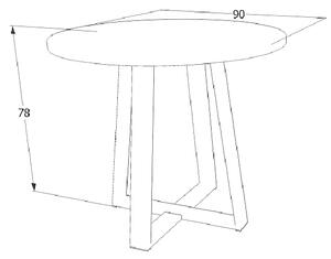 Okrúhly jedálenský stôl BLAKE 2 - 80, dub / čierny