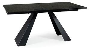 Rozkladací jedálenský stôl GEDEON 2 - 160x90, čierny / matný čierny