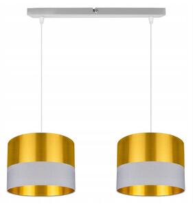 Závesné svietidlo GOLDEN, 2x zlaté textilné tienidlo (mix 2 farieb), (výber z 2 farieb konštrukcie)