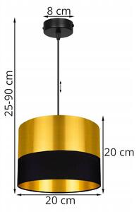 Závesné svietidlo GOLDEN, 1x zlaté textilné tienidlo (výber z 2 farieb), (výber z 2 farieb konštrukcie)