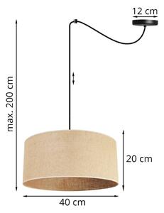 Závesné svietidlo JUTA SPIDER, 1x jutové tienidlo, (výber z 2 farieb konštrukcie), (fi 40cm)