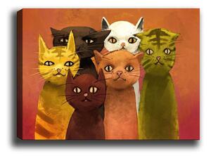 Wallity Obraz na plátne Cat family 50x70 cm
