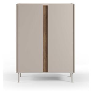 Skrinka v dekore duba v krémovo-prírodnej farbe 90x120x40 cm Lucile – Marckeric