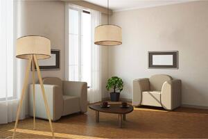 Podlahová lampa JUTA, 1x jutové tienidlo, (výber zo 6 farieb konštrukcie), BL