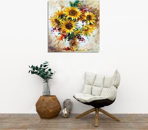 Wallity Obraz na plátne Sunflowers KC265 45x45 cm