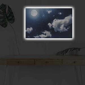 Wallity Obraz s LED osvetlením SVIT MESIACA 45 x 70 cm