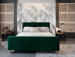 Manželská čalúnená posteľ NESSIE - 140x200, zelená