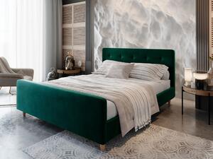 Manželská čalúnená posteľ NESSIE - 160x200, zelená