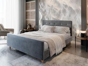 Manželská čalúnená posteľ NESSIE - 140x200, svetlo šedá