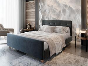 Manželská čalúnená posteľ NESSIE - 140x200, tmavo šedá
