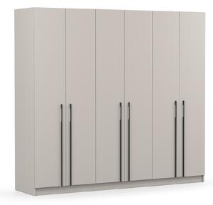 Šatníková skriňa Casmira 230x210x55 - kašmír / čierna