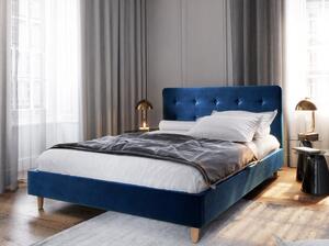 Čalúnená manželská posteľ NOOR - 160x200, modrá