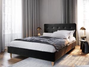 Čalúnená manželská posteľ NOOR - 140x200, čierna