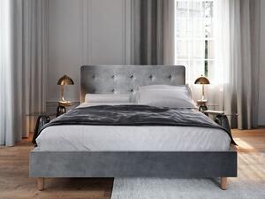 Čalúnená manželská posteľ NOOR - 180x200, svetlo šedá