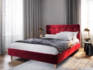 Čalúnená manželská posteľ NOOR - 160x200, červená