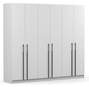 Šatníková skriňa Casmira 230x210x55 - biela / čierna