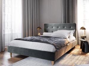 Manželská posteľ s úložným priestorom NOOR - 140x200, tmavo šedá