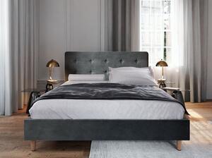 Čalúnená manželská posteľ NOOR - 140x200, tmavo šedá