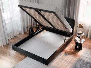Manželská posteľ s úložným priestorom FLEK 6 - 140x200, čierna